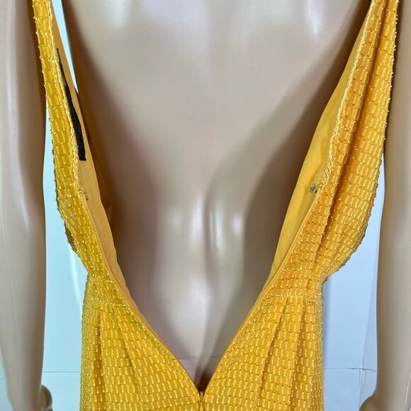 Revolve x House of Harlow 1960 Ines Pleated V-Neck Yellow Midi Dress - Picture 9 of 12